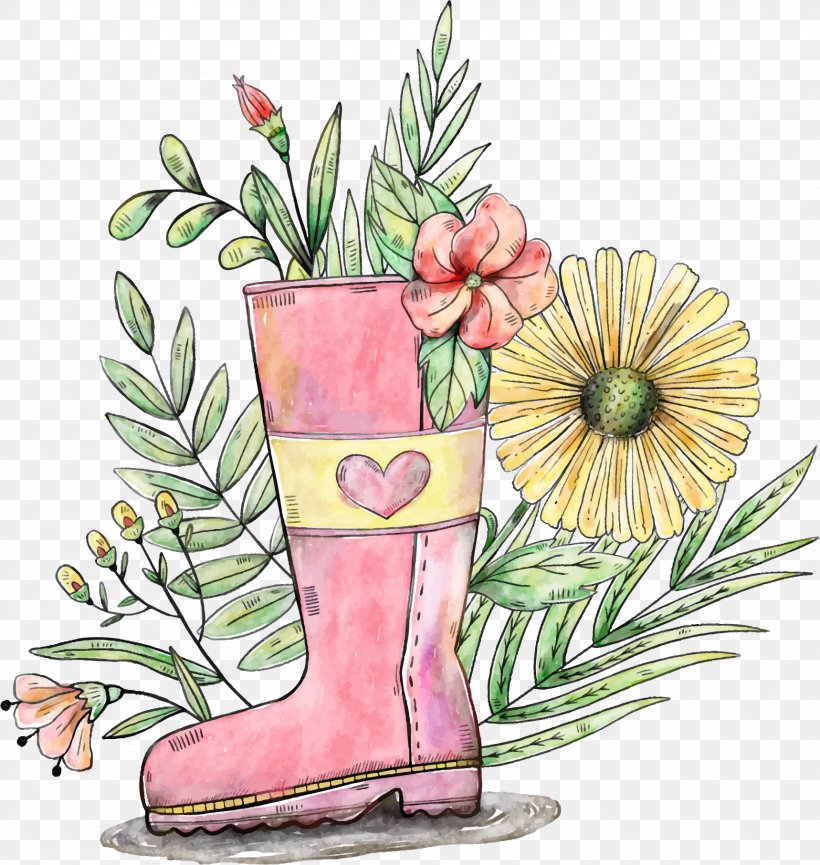 Gardening Flower Watercolor Painting, PNG, 1718x1813px, Garden, Boot, Branch, Drawing, Etsy Download Free
