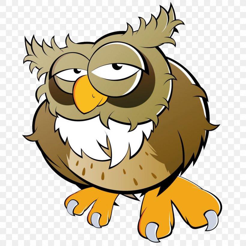 Owl Cartoon Royalty-free Illustration, PNG, 1000x1000px, Owl, Beak, Bird, Bird Of Prey, Can Stock Photo Download Free