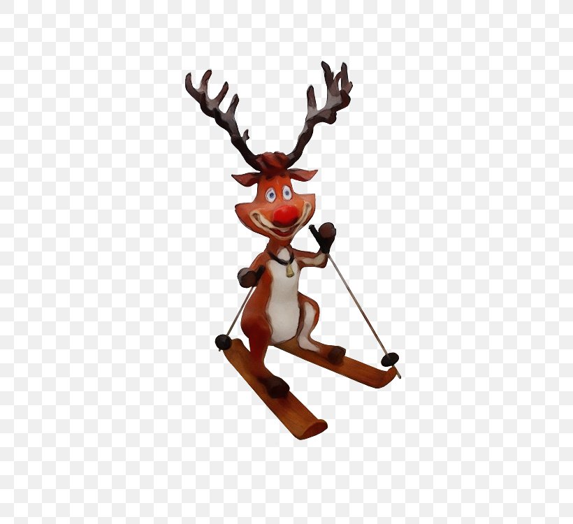 Reindeer, PNG, 500x750px, Watercolor, Animal Figure, Antler, Deer, Fawn Download Free