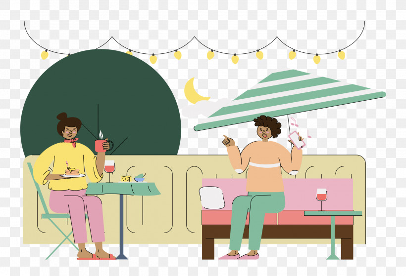 Terrace Life, PNG, 2500x1705px, Terrace, Cartoon, Compassion, Furniture, Green Download Free