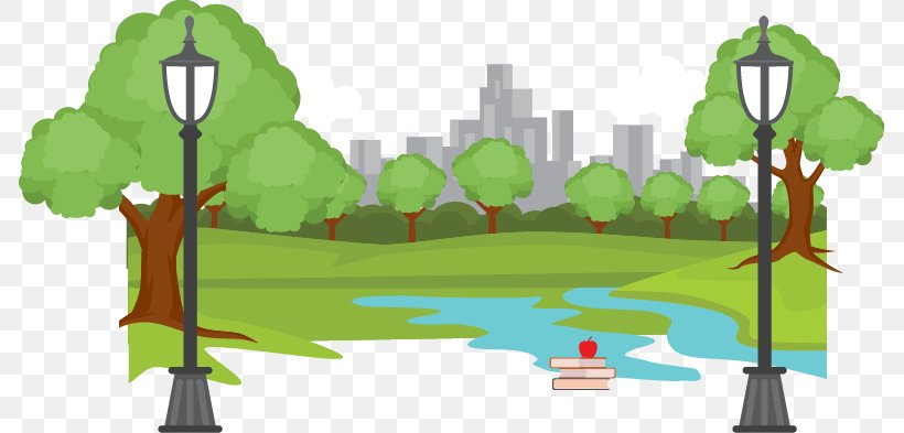 Urban Park Vector Building, PNG, 785x393px, Urban Park, Animation, Cartoon, Flowering Plant, Grass Download Free