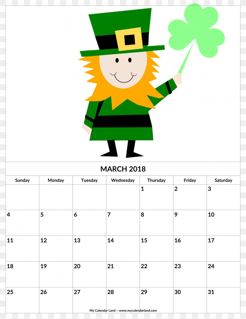 Saint Patrick's Day March 17 Irish People Clip Art, PNG, 2550x3300px, Saint Patrick S Day, Calendar, Green, Irish People, Leprechaun Download Free