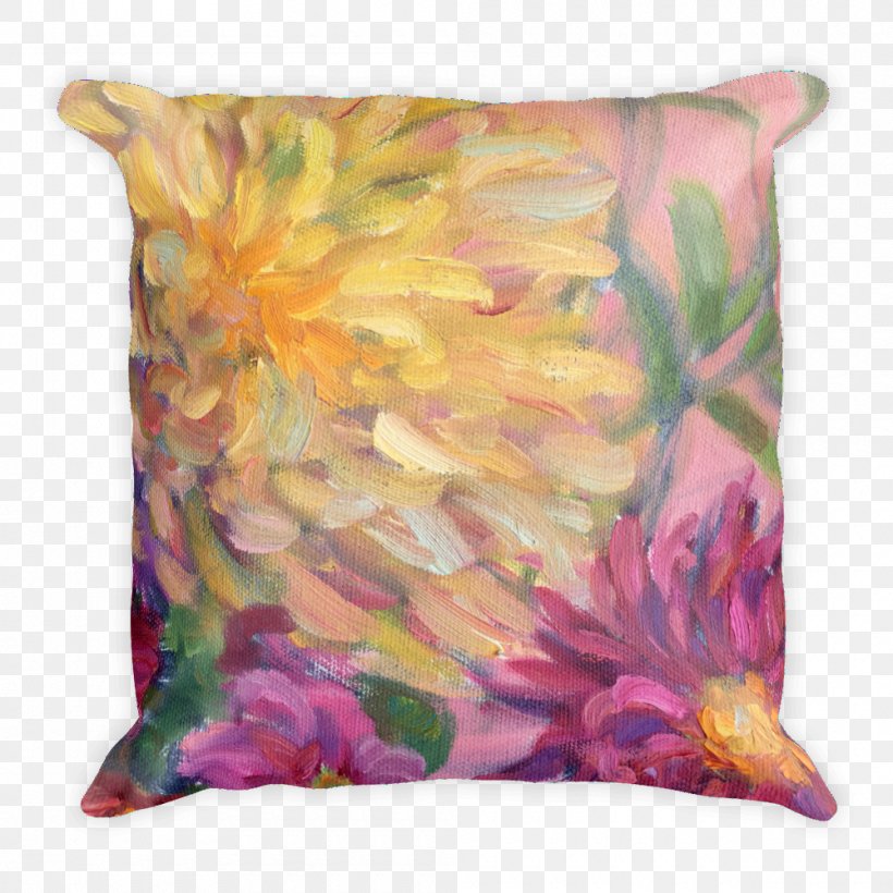Throw Pillows Cushion Art Garden, PNG, 1000x1000px, Pillow, Art, Artist, Cushion, Dahlia Download Free