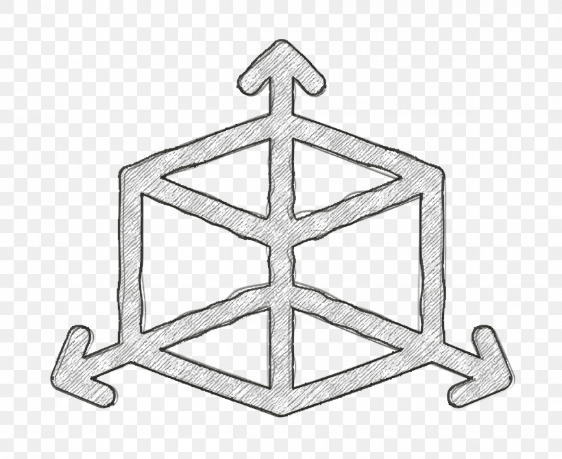 Cube With Arrows Icon Drawing Icon Interface Icon, PNG, 1250x1022px, Drawing Icon, Angle, Black, Black And White, Geometry Download Free