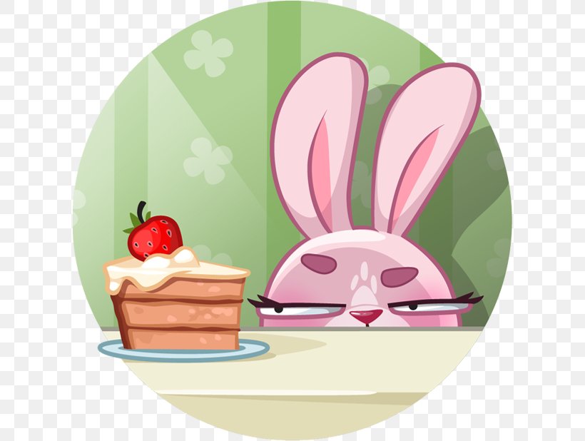 Rabbit Telegram Sticker VK Illustration, PNG, 618x618px, Rabbit, Cartoon, Easter, Easter Bunny, Facebook Messenger Download Free