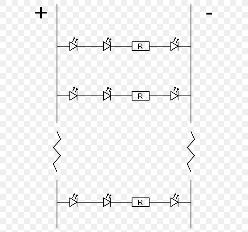Light-emitting Diode Circuit Diagram Drawing LED Strip Light, PNG, 610x767px, Lightemitting Diode, Area, Black And White, Circuit Diagram, Diagram Download Free