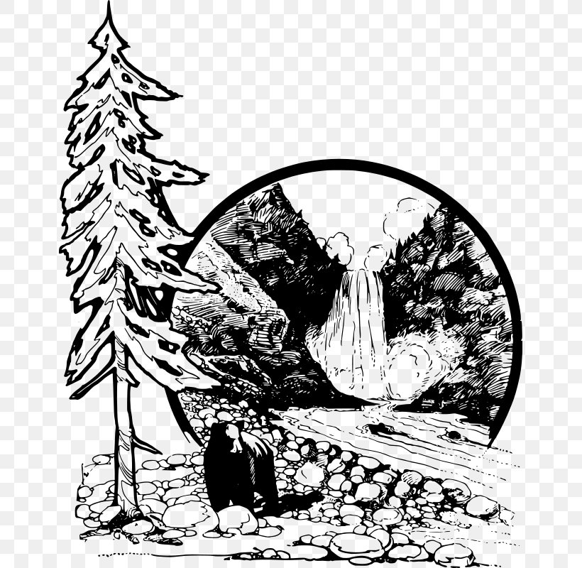 Yellowstone National Park Glacier National Park Denali National Park And Preserve Clip Art, PNG, 653x800px, Yellowstone National Park, American Black Bear, Art, Bird, Black And White Download Free