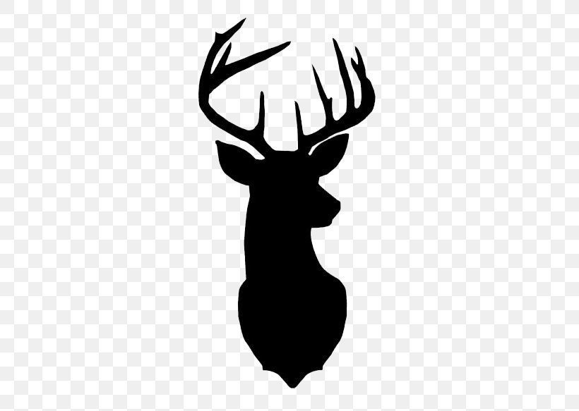 White-tailed Deer Clip Art Reindeer Silhouette, PNG, 450x583px, Deer, Antler, Black And White, Blacktailed Deer, Drawing Download Free