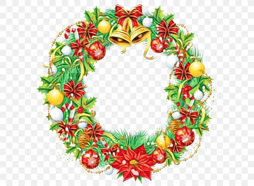 Wreath Christmas Day Clip Art Santa Claus Garland, PNG, 599x600px, Wreath, Christmas, Christmas Card, Christmas Day, Christmas Decoration Download Free
