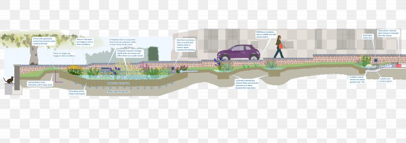 Sustainable Drainage System Swale Rainwater Harvesting Rain Garden, PNG, 9933x3508px, Sustainable Drainage System, Area, Cross Section, Detention Basin, Drainage Download Free