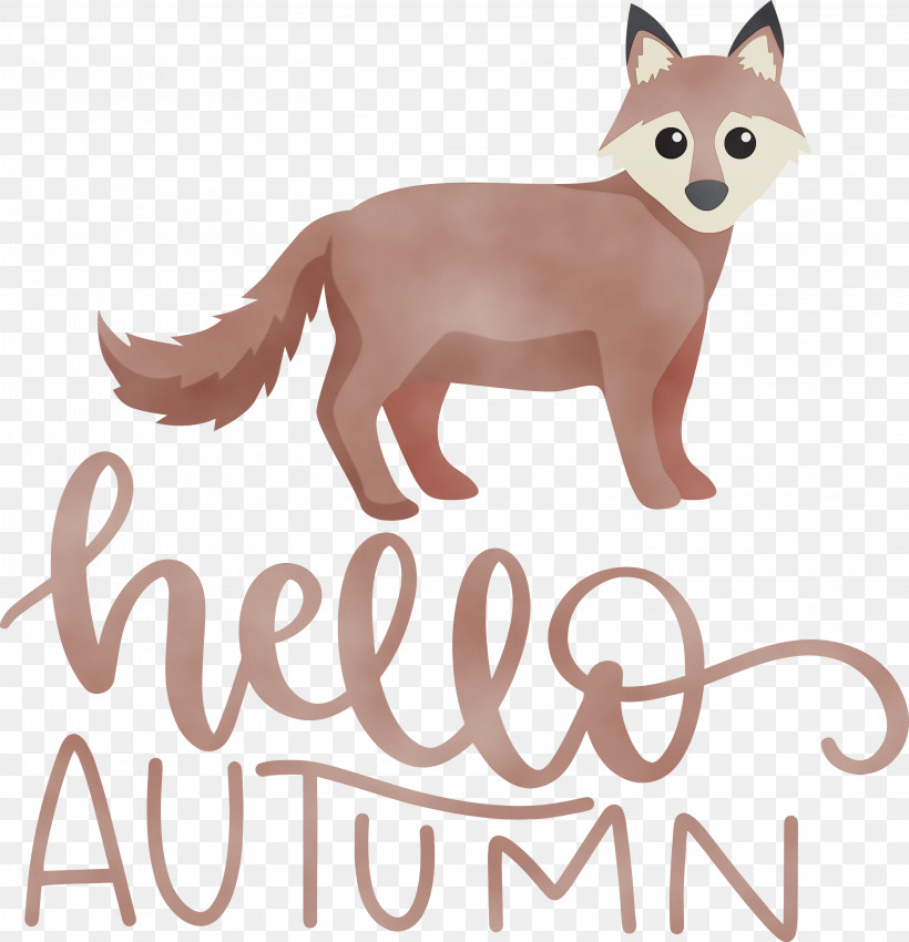 Cat Red Fox Dog Whiskers Snout, PNG, 2893x3000px, Hello Autumn, Breed, Cat, Dog, Paint Download Free