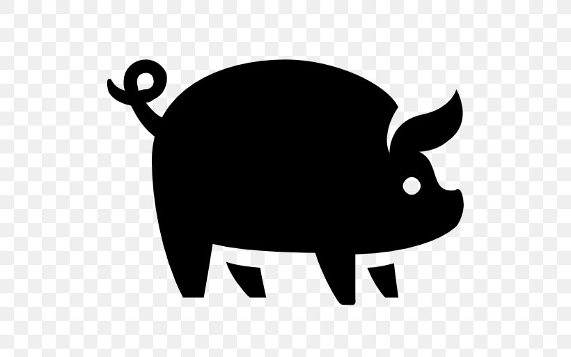 Large White Pig Black And White Clip Art, PNG, 512x512px, Large White Pig, Animal, Artwork, Black, Black And White Download Free