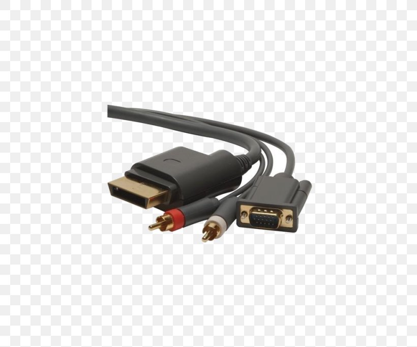 HDMI Xbox 360 PlayStation 2 VGA Connector Adapter, PNG, 500x682px, Hdmi, Adapter, Cable, Composite Video, Computer Monitors Download Free