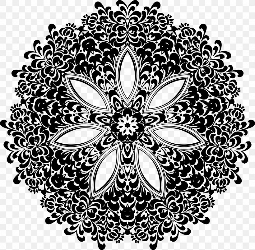 Black And White Abstract Art Clip Art, PNG, 2360x2316px, Black And White, Abstract Art, Decorative Arts, Flora, Floral Design Download Free
