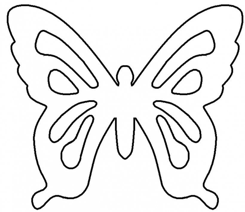 Butterfly Paper Template Pattern, PNG, 1261x1093px, Butterfly, Animal, Area, Artwork, Black And White Download Free