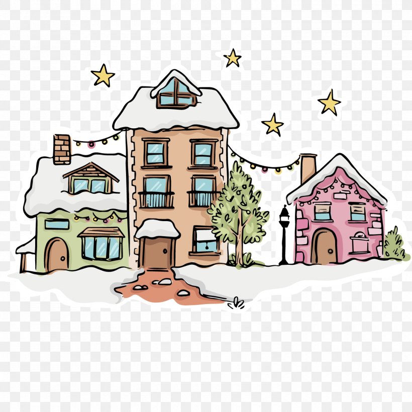 Christmas Village Euclidean Vector Snow, PNG, 1500x1500px, Christmas, Area, Art, Building, Cartoon Download Free