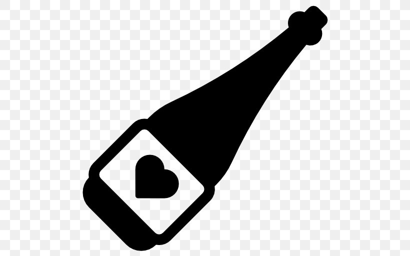 Champagne Wine Bottle Symbol, PNG, 512x512px, Champagne, Black And White, Bottle, Heart, Restaurant Download Free