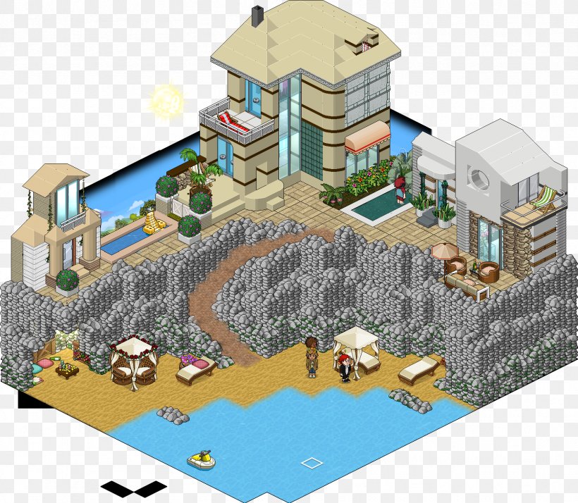 Habbo Party Room House Beach, PNG, 1667x1452px, 2017, Habbo, Beach, Boat, Elevation Download Free