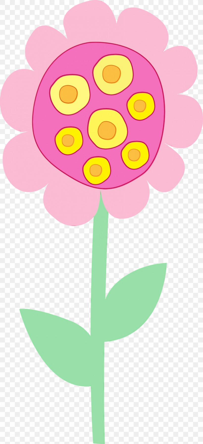 Pink Yellow Plant Flower Magenta, PNG, 840x1833px, Watercolor, Cut Flowers, Flower, Magenta, Paint Download Free