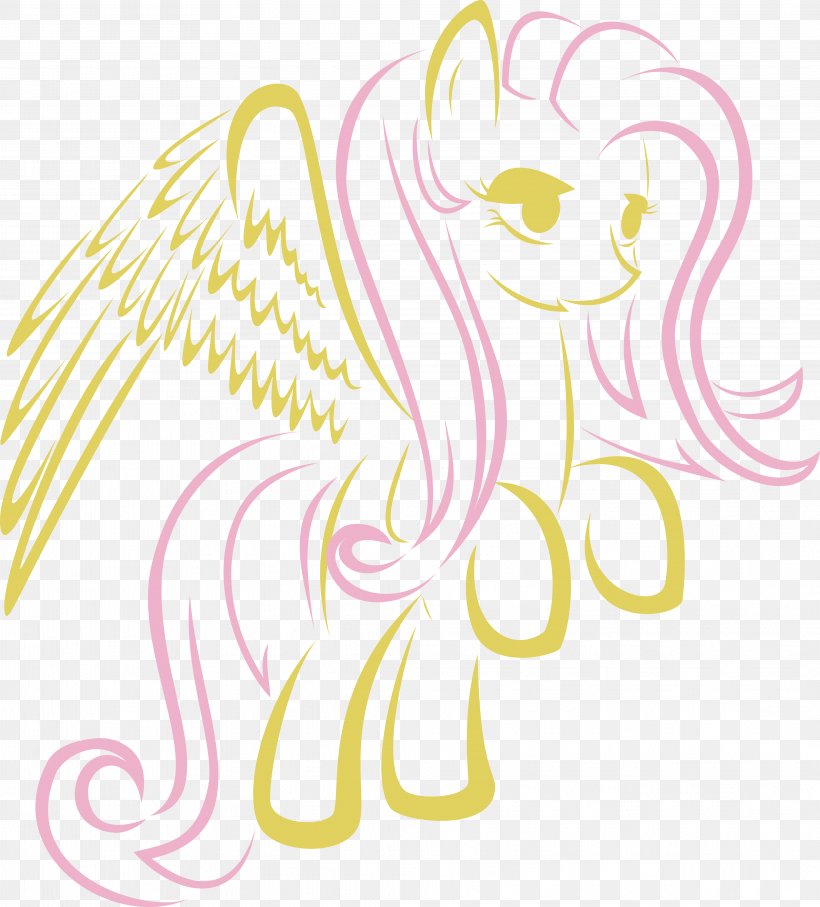 Fluttershy Drawing Horse Line Art, PNG, 4143x4586px, Watercolor, Cartoon, Flower, Frame, Heart Download Free