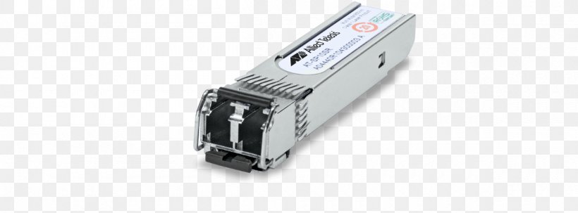 Small Form-factor Pluggable Transceiver 10 Gigabit Ethernet SFP+ Multi-mode Optical Fiber, PNG, 1200x444px, 10 Gigabit Ethernet, Transceiver, Allied Telesis, Computer Network, Electronics Accessory Download Free