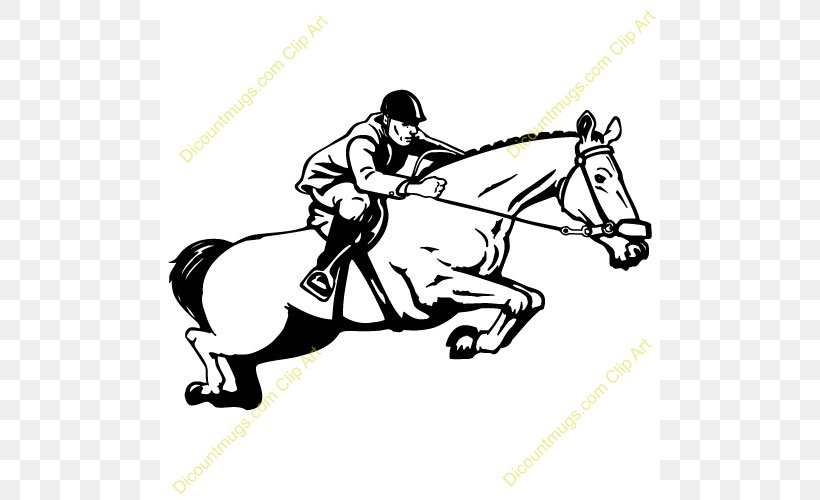 Mustang Equestrianism English Riding Trail Riding Clip Art, PNG, 500x500px, Mustang, Art, Bit, Black And White, Bridle Download Free