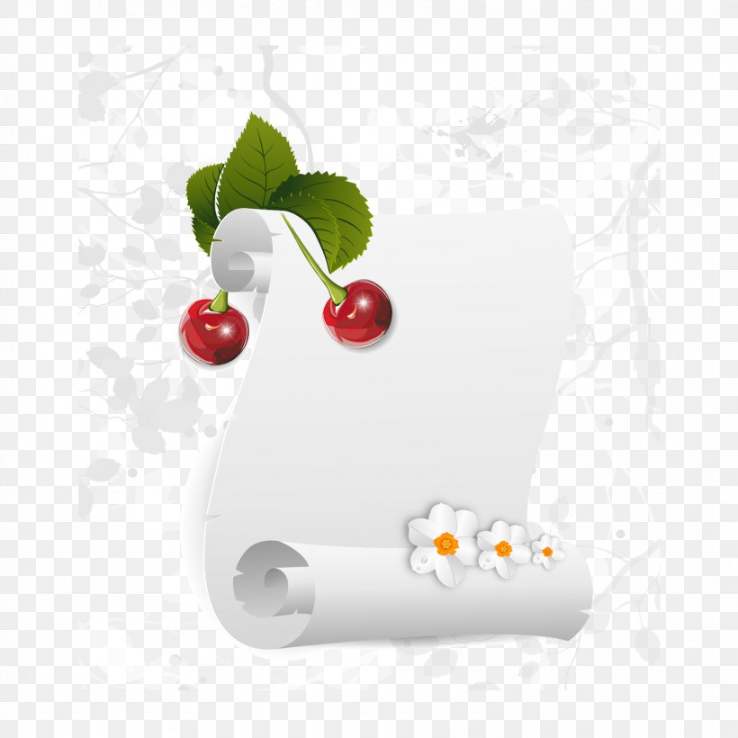 Paper Scroll Christmas Clip Art, PNG, 1667x1667px, Paper, Cherry, Christmas, Food, Fruit Download Free