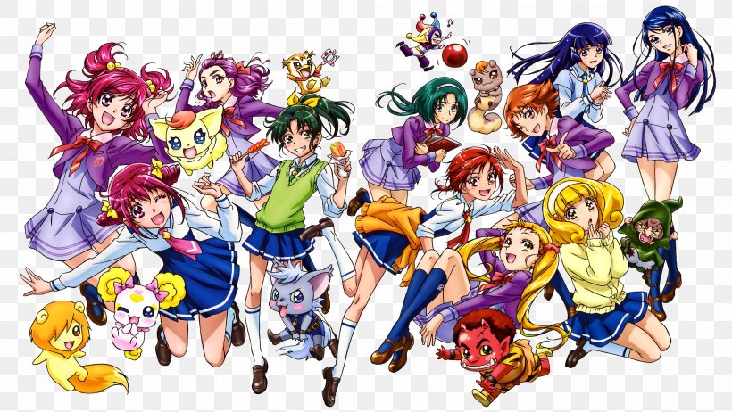 Pretty Cure All Stars Reika Aoki Miyuki Hoshizora Toei Animation, PNG, 5858x3305px, Watercolor, Cartoon, Flower, Frame, Heart Download Free