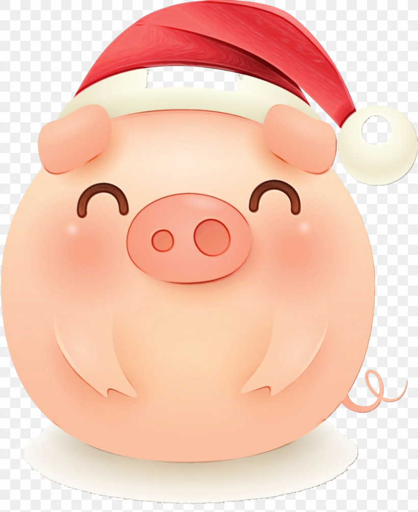 Santa Claus, PNG, 898x1100px, Merry Christmas Pig, Cartoon, Cute Pig, Livestock, Nose Download Free