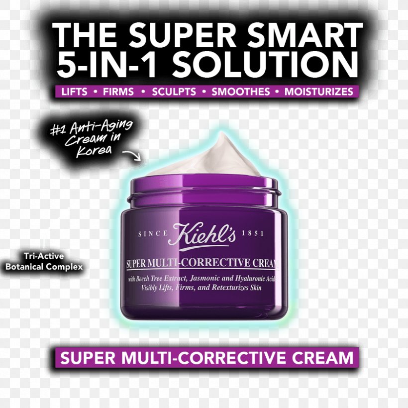 Kiehl's Super Multi-Corrective Cream Brand Anti-aging Cream, PNG, 840x840px, Cream, Antiaging Cream, Brand, Fluid Ounce, Purple Download Free