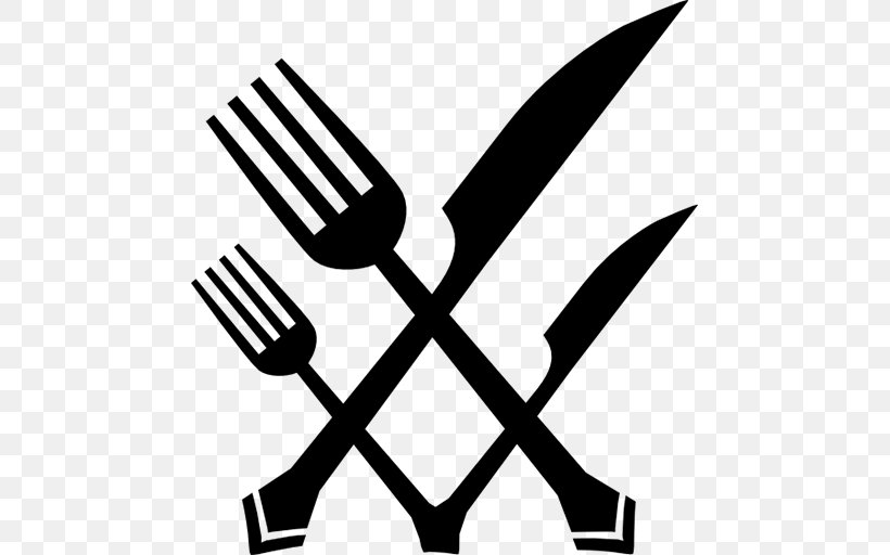 Knife Fork Cutlery Kitchen Utensil Tool, PNG, 512x512px, Knife, Black, Black And White, Cutlery, Food Download Free
