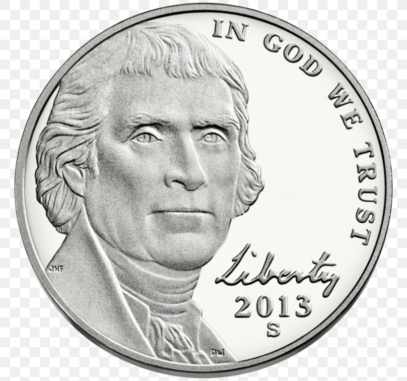 Jefferson Nickel United States Mint Proof Coinage, PNG, 768x768px, Nickel, Black And White, Coin, Coin Collecting, Currency Download Free