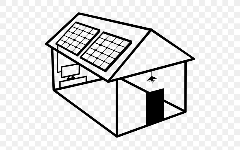 Solar Power Solar Panels Solar Energy Electricity Photovoltaics, PNG, 512x512px, Solar Power, Area, Artwork, Black And White, Building Download Free