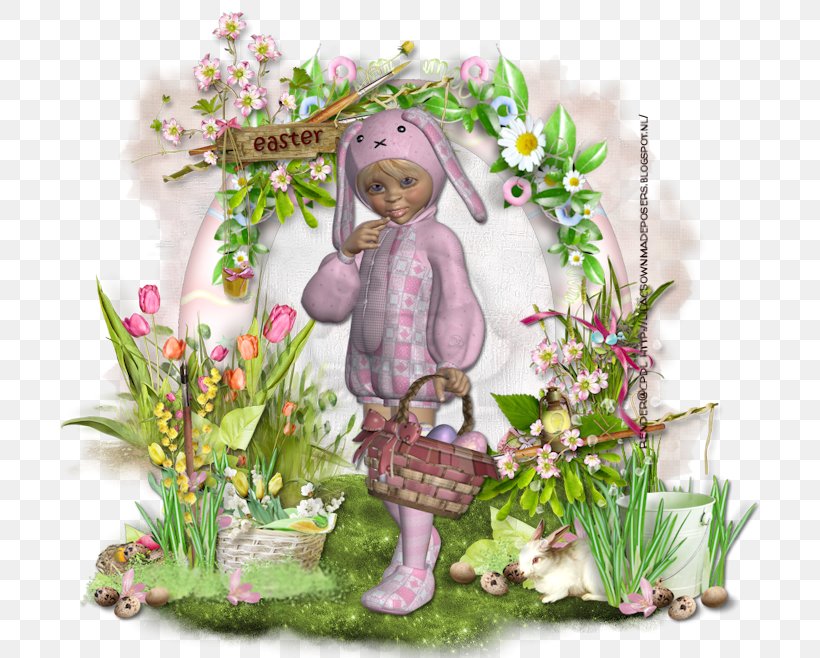 Floral Design Easter Character Fiction, PNG, 700x658px, Floral Design, Character, Easter, Fiction, Fictional Character Download Free