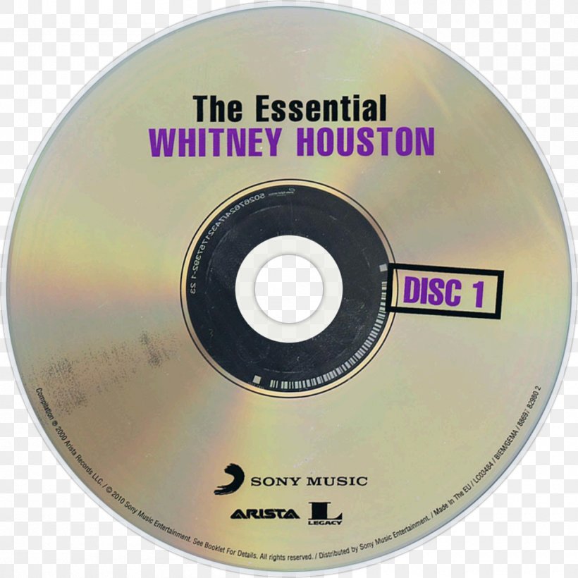 Compact Disc The Essential Whitney Houston Album, PNG, 1000x1000px, Watercolor, Cartoon, Flower, Frame, Heart Download Free