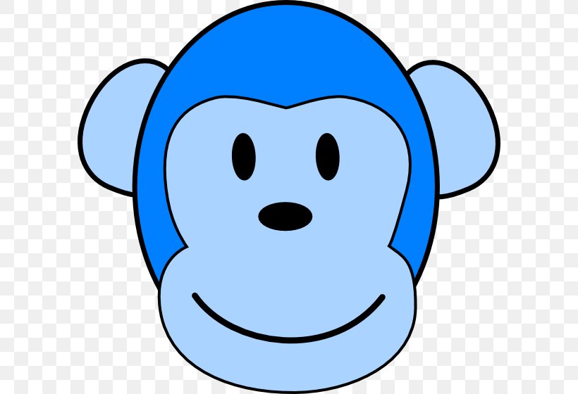 Monkey Primate Chimpanzee Ape Clip Art, PNG, 600x560px, Monkey, Ape, Area, Blue, Cartoon Download Free