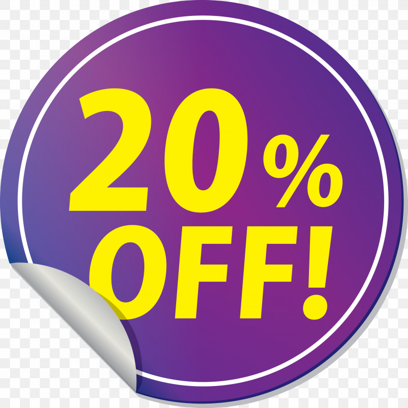 Discount Tag With 20% Off Discount Tag Discount Label, PNG, 3000x3000px, Discount Tag With 20 Off, Analytic Trigonometry And Conic Sections, Area, Circle, Discount Label Download Free