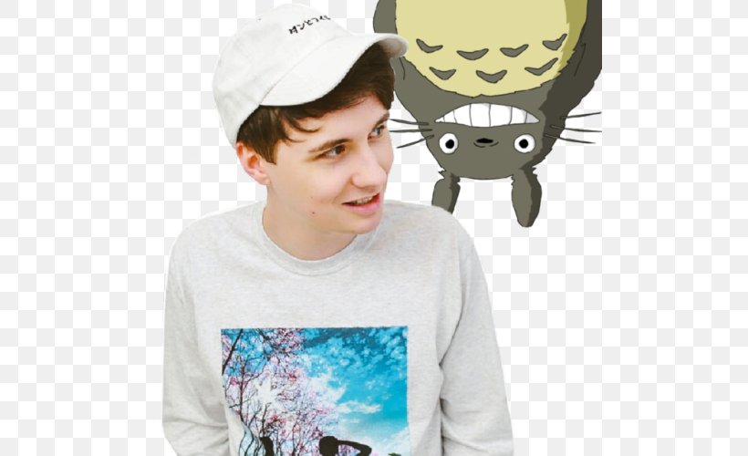 My Neighbor Totoro T-shirt Dan And Phil Dan Howell Clothing, PNG, 500x500px, Watercolor, Cartoon, Flower, Frame, Heart Download Free