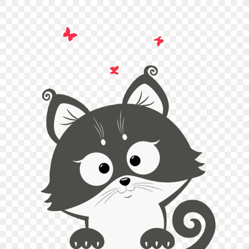 Cat Kitten Cuteness Illustration, PNG, 945x945px, Cat, Bicolor Cat, Black, Black And White, Black Cat Download Free