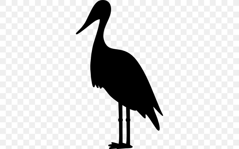 Crane White Stork Clip Art, PNG, 512x512px, Crane, Animal, Beak, Bird, Black And White Download Free