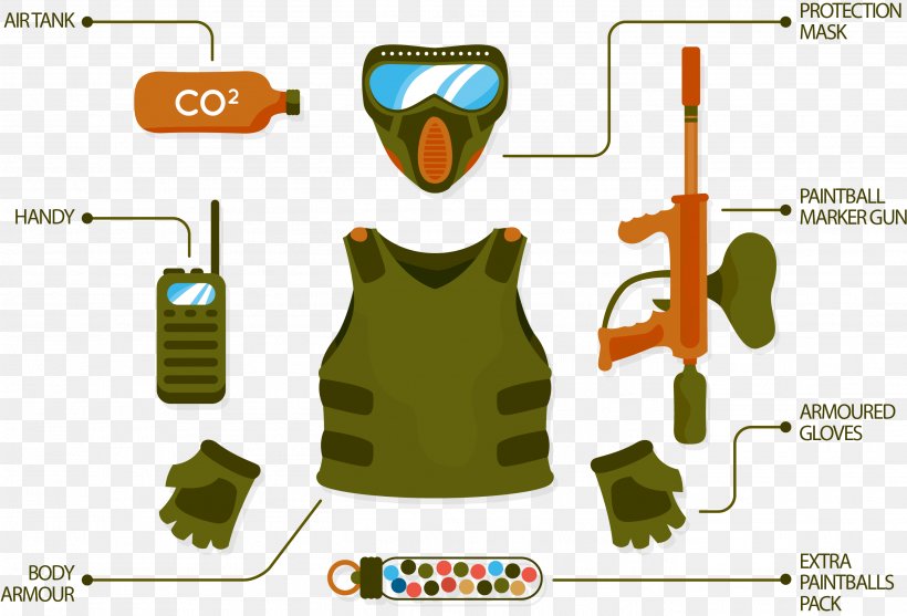 Paintball Equipment Illustration, PNG, 2716x1846px, Paintball, Brand, Chart, Infographic, Mask Download Free