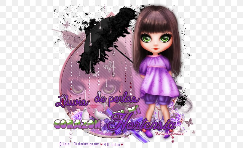 Black Hair Cartoon Character Doll, PNG, 500x500px, Black Hair, Brown Hair, Cartoon, Character, Doll Download Free