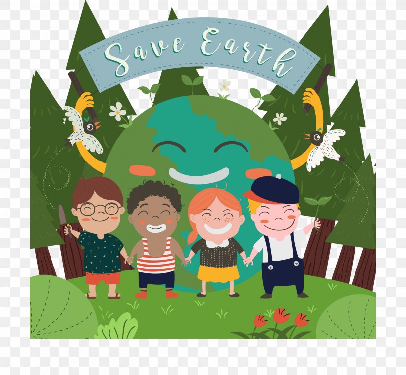 Earth Cartoon Illustration, PNG, 2909x2689px, Earth, Art, Banner, Cartoon, Child Download Free