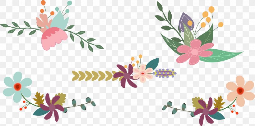 Flower Clip Art, PNG, 2297x1138px, Flower, Branch, Digital Scrapbooking, Flora, Floral Design Download Free
