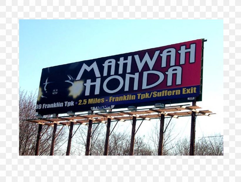 Mahwah Honda Billboard Advertising Signage, PNG, 848x641px, Honda, Advertising, Banner, Billboard, Brand Download Free