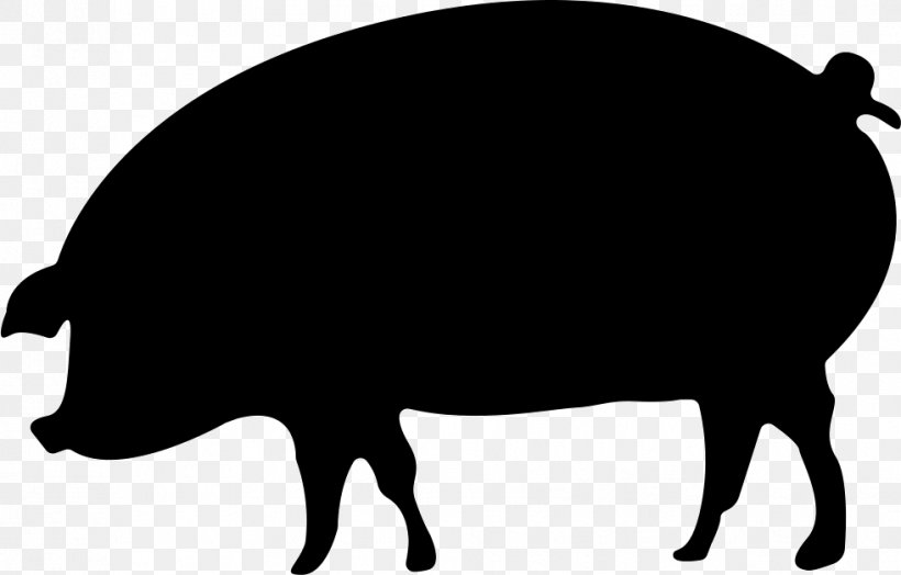 Domestic Pig Clip Art, PNG, 981x628px, Pig, Black And White, Cattle Like Mammal, Domestic Pig, Fauna Download Free