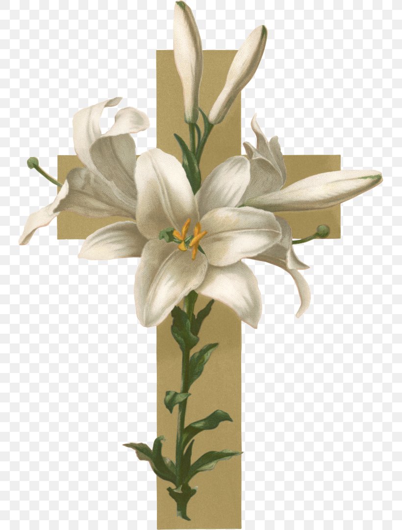 Easter Lily Christian Cross Flower Funeral Clip Art, PNG, 745x1080px, Easter Lily, Christian Cross, Coffin, Cross, Cut Flowers Download Free