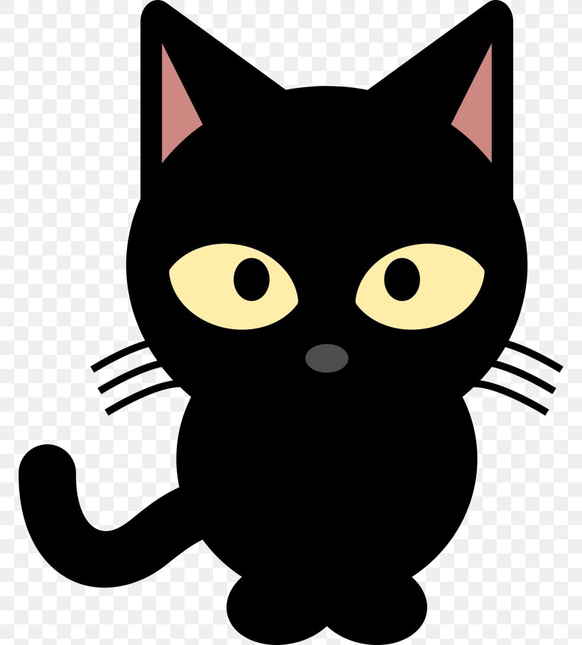 Black Cat Kitten Clip Art Vector Graphics, PNG, 768x909px, Cat, Black, Black And White, Black Cat, Carnivoran Download Free