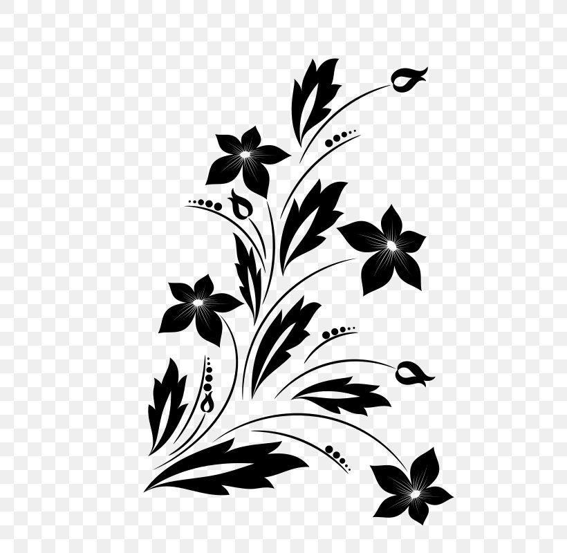 Flower Ornament Photography Clip Art, PNG, 566x800px, Flower, Black, Black And White, Branch, Butterfly Download Free