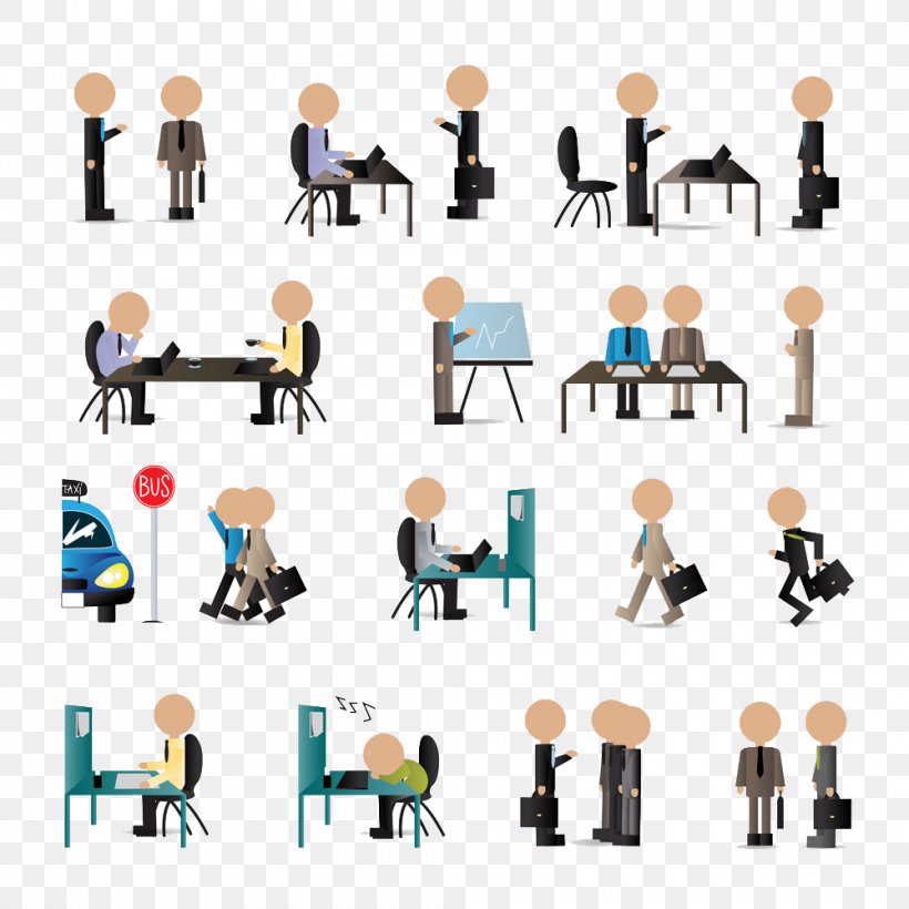 Cartoon Graphic Design, PNG, 1000x1000px, Cartoon, Business, Businessperson, Chair, Commerce Download Free